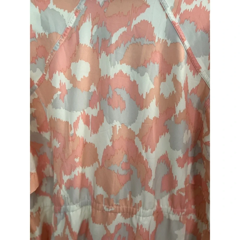 Chicos Zenergy Jacket SZ 4 Anorak Sugared Peach Print‎ UPF 50+ Full Zip NEW